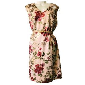 NWT Velvet Fleur Chic Floral Shift Dress Metallic Sheen Size 16